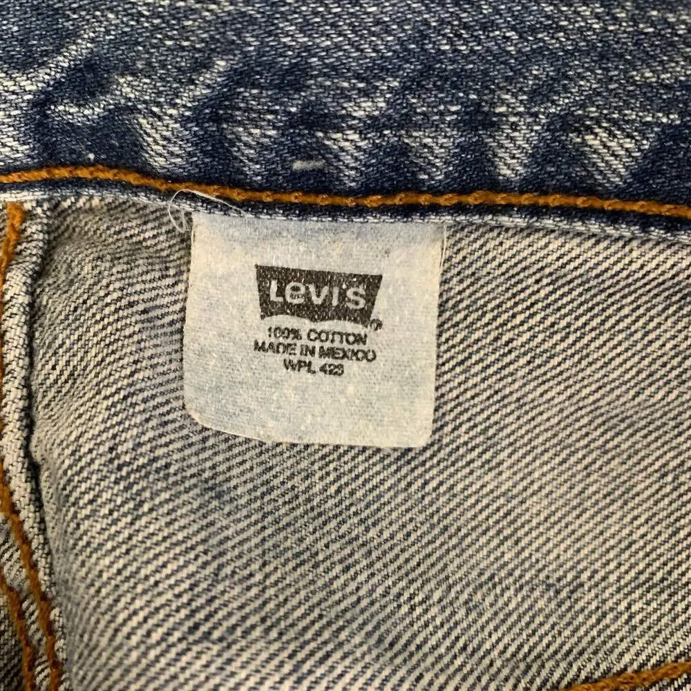 LEVI'S Size 32 Blue Light Blue Sashiko Cotton Button Fly Jeans